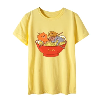 Femei t-shirt 2019 Noi Harajuku Taitei si Pisica Tipărite Vogue tricou Femei Topuri Casual de Vara cu Maneci Scurte Tee pentru Femei Îmbrăcăminte