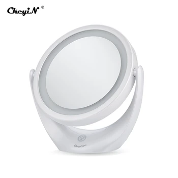 Led-uri de Lumină Oglindă Cosmetică Comutator Senzor Oglinda de Machiaj Touch Dual-side 1X și 5X, Rotativ 360 USB reîncărcabilă Dulap Oglindă