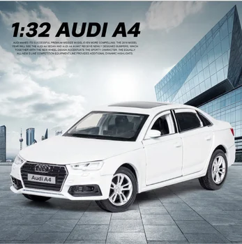 1:32 simulare 17 Audi A4 aliaj masina de familie modelul pendul șase ușa cu sunet și lumină jucării pentru copii