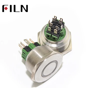 FILN FLM28SS-FJ-E-6P 28mm rosu verde galben albastru inel de led-uri iluminate de moment cu diametrul de 12v metal comutator buton
