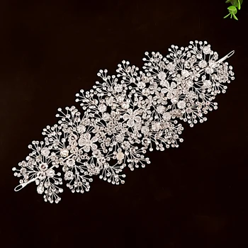TRiXY SH240 de Lux de nunta de flori centura de Argint Slăbănogul de Sash Mireasa Centura Stras Cureaua de Accesorii de Nunta Rochie de Mireasa Curea