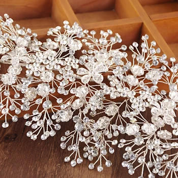 TRiXY SH240 de Lux de nunta de flori centura de Argint Slăbănogul de Sash Mireasa Centura Stras Cureaua de Accesorii de Nunta Rochie de Mireasa Curea