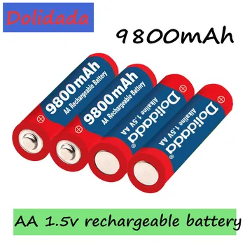 Dolidada 2021 Nou Tag 9800 MAH reîncărcabilă baterie AA 1,5 V. Reîncărcabilă Noi Alcalinas drummey +1buc 4 celule baterie