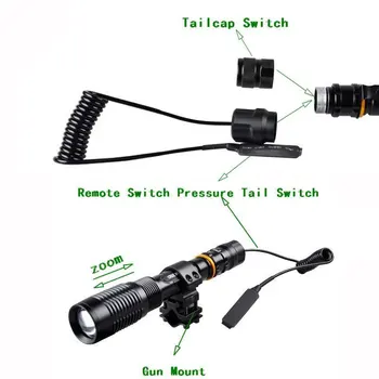 TMWT Arma rack mount și de la distanță comutator de presiune coadă de șobolan comutator pentru lanterna