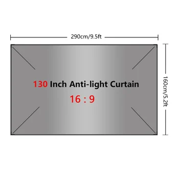Portabil HD 3D Digital Cortina Pojector Ecran de Perete Simplu Anti-Perdele de Lumină 16: 9 Home Cinema Office Cinema