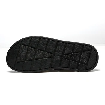 Oamenii Tobogane De Vacă Din Piele De Om Sandale Încălțăminte De Vară De Sex Masculin Moda Pantofi În Aer Liber Dimensiunea 38-45 Alb Negru