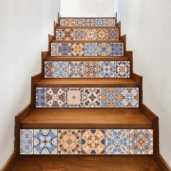6pcs/13pcs Stil arab Scări Autocolante rezistent la apa Detasabil Tapet Vinil Scara Adeziv Decalcomanii de Perete Home Design escalier