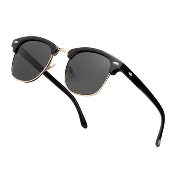 Moda ochelari de Soare Polarizat Bărbați Femei Jumătate Cadru Metalic Oglindă Ochelari de Soare pentru bărbați de Înaltă Calitate Clasic lentes de sol hombre