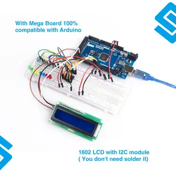 SunFounder Mega2560 R3 Proiectul Cel Mai Complet Starter Kit Compatibil cu Arduino Mega 2560 R3 Mega328 Nano, Mega2560 Bordul unei