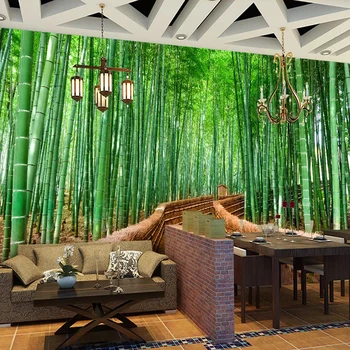Pădure de bambus Mic Drum Personalizate 3D Foto Tapet Pentru Pereți Dormitor Living Restaurant, Cameră de Studiu Decor de Perete Pictura Murala