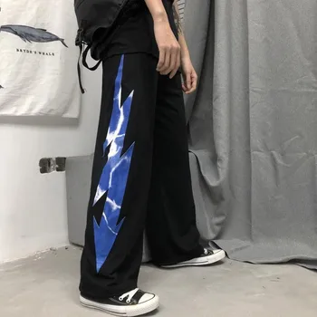 NiceMix vara INS Harajuku pantaloni largi picior fulgere de imprimare femei haine casual cu talie înaltă 2020 nou liber pantaloni lungi femme