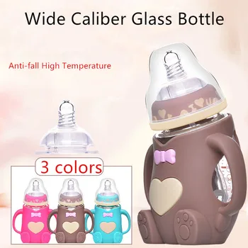 Fierbinte Copil Copil Drăguț Hrănire Sticlă În Condiții De Siguranță Silicon Sticla De Lapte Cu Mâner Moale Gura Nou-Născutului Bea Formare Biberon