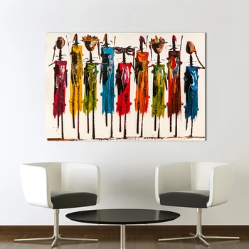 Înfrumusețează Casa Moderna Decor Modular Poze Pictura Figura Africani Rezumat HD Imprimare Panza Pictura in Ulei Living Postere