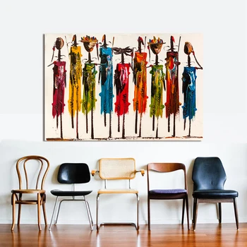 Înfrumusețează Casa Moderna Decor Modular Poze Pictura Figura Africani Rezumat HD Imprimare Panza Pictura in Ulei Living Postere