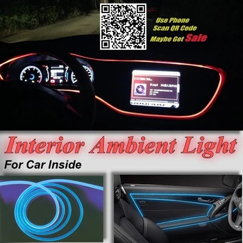 Pentru FORD Fiesta 1995-Auto Interior Lumina Ambientala iluminare Panou De Mașină în Interiorul Rece Benzi luminoase prin Fibra Optica, Banda