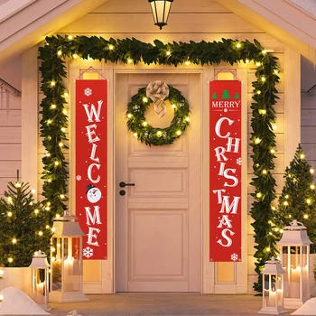 Crăciun Agățat Steagul Crăciun Fericit în aer liber, Ornamente, Decoratiuni de Craciun pentru Casa lui Moș Crăciun Ușa Banner Xams Noel 2019