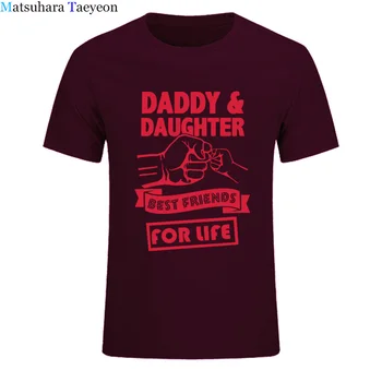 Tricou Brand Tatăl Și Fiica Mai buni Prieteni Pentru Viața Părinților Zi Tata Cadou Amuzant Tipărite Tricou din Bumbac cu Maneci Scurte T-Shirt
