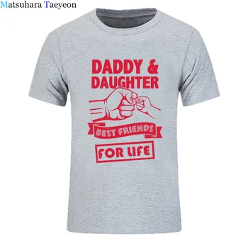 Tricou Brand Tatăl Și Fiica Mai buni Prieteni Pentru Viața Părinților Zi Tata Cadou Amuzant Tipărite Tricou din Bumbac cu Maneci Scurte T-Shirt
