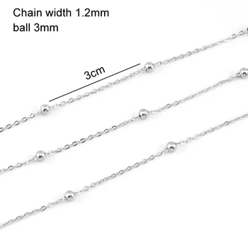 Din Oțel Inoxidabil Lanț Pentru a Face Bijuterii 1.2 mm, din Metal, Corneliu Link-ul de Lanțuri Pe Metru Lanț De Metru Nu Incuietoare en-Gros de 1m