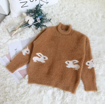 Animale de desene animate fata pulovere fata de iarna pulovere 2 4 ani copilul de tricotat pulovere top stil coreean jachete calde copii
