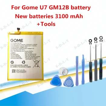 3100mAh/11.935 Wh GM12B Acumulator de schimb Pentru GOME U7 smartphone-Built-in Li-ion bateria Li-Polimer de Baterii+de Urmărire + instrumente