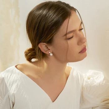 JIAN Epocă Simulate Perla Cercei Stud Moda Margele Albe coreeană Bijuterii Ureche Accesorii pentru Femei, Cadouri Fete