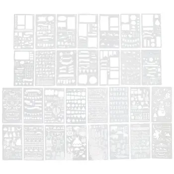 30Pcs Copii Desene animate Desen Matrite din Plastic pentru Copii Pictura Șabloane DIY Hârtie de Artă de Meșteșug Card Etichetă Album Stencil