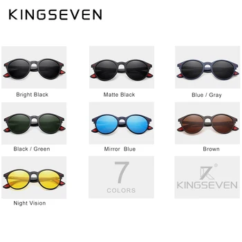 KINGSEVEN TR90 de Epocă pentru Bărbați ochelari de Soare Polarizat Cadru Oval ochelari de Soare Femei Barbati Unisex Ochelari de vedere de Noapte Oculos De Sol