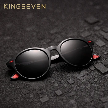KINGSEVEN TR90 de Epocă pentru Bărbați ochelari de Soare Polarizat Cadru Oval ochelari de Soare Femei Barbati Unisex Ochelari de vedere de Noapte Oculos De Sol