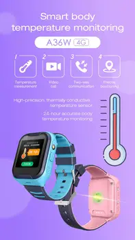 Ceas inteligent pentru copii SOS IP7 Impermeabil 4G+WIFI+GPS Tracker Localizare Două sensuri Conversație Smartwatch pentru Android