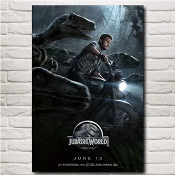 NUOMEGE Jurassic Park Film Poster de Imprimare Pe Țesături de Mătase Pictura Film Arta de Perete Imaginile Pentru Camera de zi Cuadros Decor
