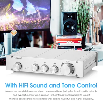 Nobsound HiFi 2.0 Canal Audio Stereo Preamplificator 3-Way Clasa Digital Pre-Amplificator Înalte/Mid/Bass Control