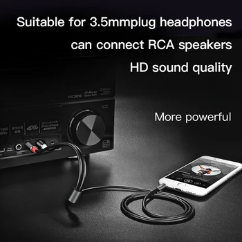 HOCO Cablu Audio 3.5-2RCA Audio Auto Cablu RCA-Jack de 3,5 mm tată-tată RCA AUX Cablu pentru Amplificator de Telefon pentru Căști Difuzor