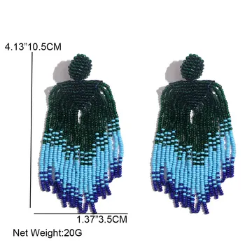 SIMT Margele Ciucure Mare Picătură Cercei Pentru Femeile Boem la Modă Manual Geometrice Pandantiv Lung Legăna Cercei Bijuterii Etnice