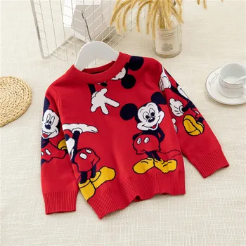 Disney Mickey Pulover Dublu strat de Top Tricotate Cald pulover Pulover Pentru Băiat Fată Mare Mickey în Spate Uza Haine 3-9Y