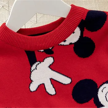 Disney Mickey Pulover Dublu strat de Top Tricotate Cald pulover Pulover Pentru Băiat Fată Mare Mickey în Spate Uza Haine 3-9Y