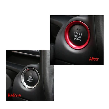Autocolant auto Buton de Pornire a Motorului Inel Capac Ornamental Pentru Mazda 3 BM BN Axela Atenza CX-3 CX3 CX-4 CX4