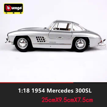 Bburago 1:18 1954 Mercedes 300SL masina aliaj model de masina de simulare decor masina colecție cadou jucărie de turnare model de jucărie