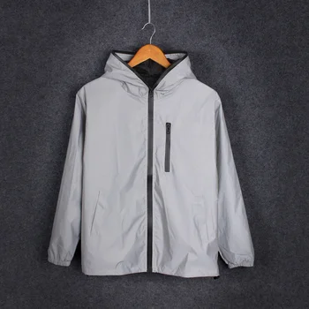 De design de moda de noapte plin reflectorizante 4XL jacheta barbati harajuku jachete cu glugă hiphop streetwear fermoar Impermeabil jacheta haina
