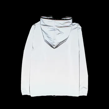 De design de moda de noapte plin reflectorizante 4XL jacheta barbati harajuku jachete cu glugă hiphop streetwear fermoar Impermeabil jacheta haina
