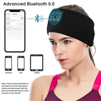 JINSERTA Bluetooth 5.0 Cască Masca de Somn Wireless Sport Bentita Moale Muzică cu Căști cu MICROFON pentru Handsfree