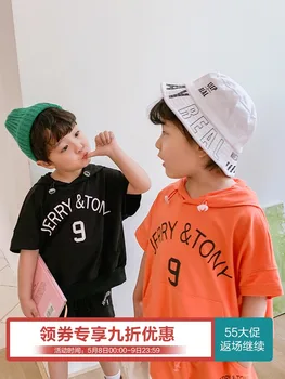 Băieții coreean Hanorac cu Mânecă Scurtă Kit Frumos pentru Copii de Vară 2020 nian Vara Noi, Stil de Îmbrăcăminte pentru Copii Maree