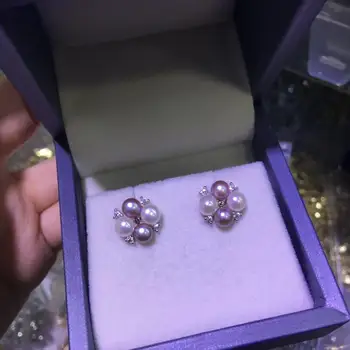 YIKALAISI Argint 925 Bijuterii Cercei cu Perle 2020 Naturale Fine bijuterii Perla 4-5mm Cercei stud Pentru Femei en-gros