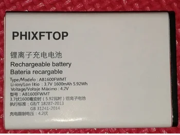 PHIXFTOP original E168 baterie Pentru Xenium CTE168 telefon mobil AB1600FWMT Baterie pentru philips telefon Mobil Inteligent 4.2 V