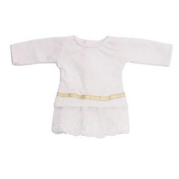 18 inch Fete papusa rochie Simplă, albă, fusta de dantela American nou-născuți haine, jucarii pentru Copii se potrivesc 43 cm accesorii pentru copii c229