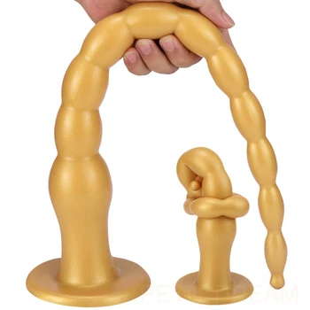 Imens de Mult Anal Margele Butt Plug din Silicon Bărbați și Femei Butt Plug Anal Jucării Erotice pentru Adulti Homosexuali Masturbari Jucarii Sexuale Șarpe Penis artificial