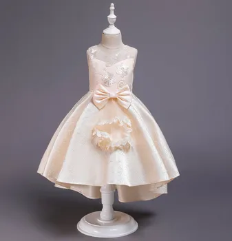 Copil fată elegant pearl nunta fata rochie princess party show cu maneci lungi din dantela tul 3 4 5 6 7 8 9 10 ani imbracaminte copii