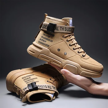 High Top Casual Barbati Pantofi de Culoare Solidă pentru Bărbați Adidași ochiurilor de Plasă Respirabil de sex Masculin de pantofi de Toamnă Crește Glezna Cizme Valul Pantofi Noi