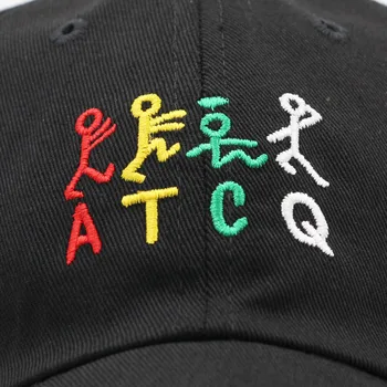 Scrisoare ATCQ Broderie Bărbați Șapcă de Baseball Femei Barbati Negru Snapback Hat Casquette Casual Bumbac Eco Capac Os tata capac nou