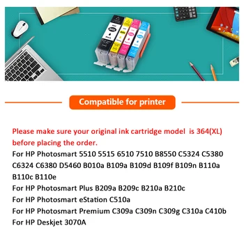 XiangYu Compatibil 364 XL Cartuș de cerneală pentru HP 364 pentru HP364 684EE Cartuș de Cerneală Deskjet 3070A 5510 6510 B209a C510a Printer